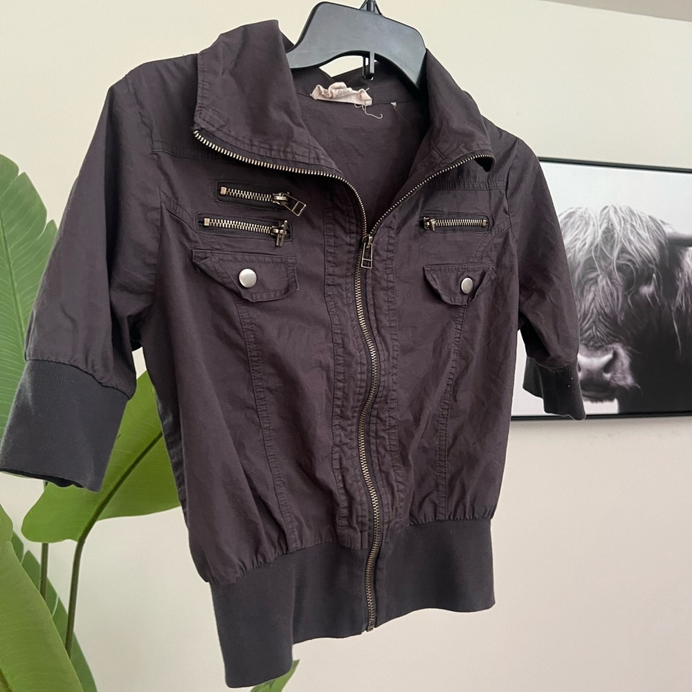 Zip Up Bomber Jacket